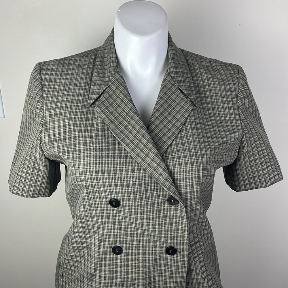 Positive Attitude Vintage Short Sleeve Blazer Notched Collar